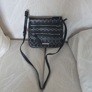 Nine West Black and Gray Patterned Crossbody Bag